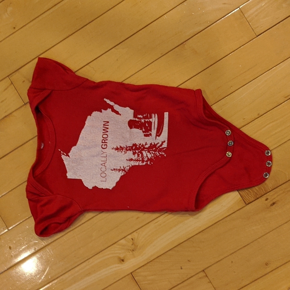 Grown locally Wisconsin onesie